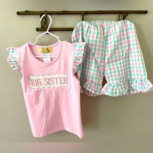 Busy Bees Smocks “Big Sister” Short Set 4T